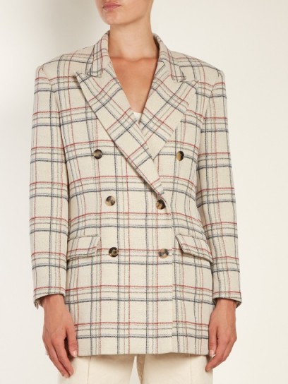 ISABEL MARANT Telis double-breasted checked jacket ~ classic check print jackets