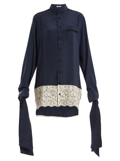 BLOUSE Tessa tie-cuff silk-crepe oversized shirtdress ~ luxe shirt dresses