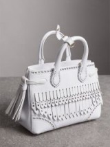 BURBERRY The Small Banner with Brogue Detail – fringed top handle bags