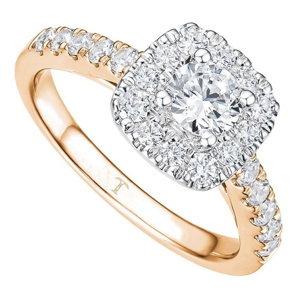 Tolkowsky 18ct Rose Gold 1ct Cushion Halo Diamond Ring ~ beautiful engagement rings ~ diamonds - flipped