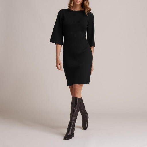L.K. Bennett TONYA BLACK DRESS ~ essential lbd ~ daytime wardrobe staple - flipped