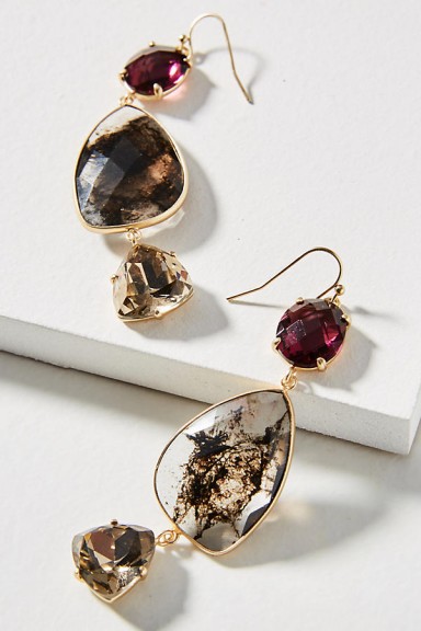 ANTHROPOLOGIE Triumverate Drop Earrings / statement accessories / party jewellery