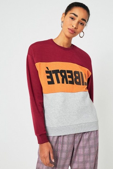Urban Outfitters Liberte Panel Sweatshirt / slogan sweatshirts - flipped
