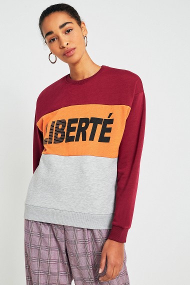 Urban Outfitters Liberte Panel Sweatshirt / slogan sweatshirts