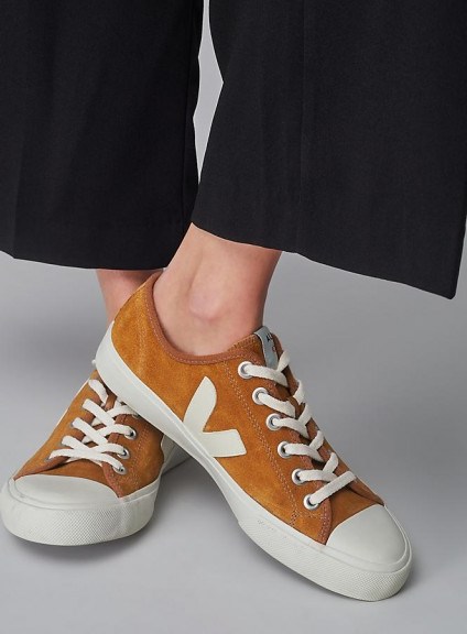 Veja Wata Suede Trainers, Brown | tan sneakers | sports luxe - flipped