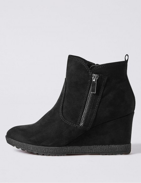 M&S COLLECTION Wedge Heel Ankle Boots | winter wedges - flipped