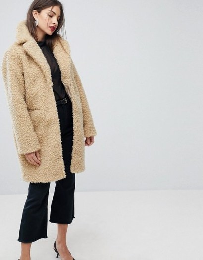 Whistles Ultimate Teddy Coat | neutral winter coats - flipped