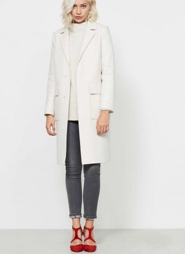 MINT VELVET WHITE LUXE TWILL COAT / classic coats - flipped