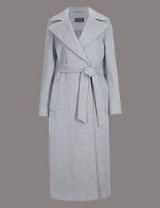 AUTOGRAPH Wool Rich Wrap Coat / chic grey winter coats / classic style / M&S outerwear