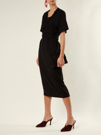 PROENZA SCHOULER Wrap-style cotton-jersey dress ~ chic black dresses ~ lbd - flipped