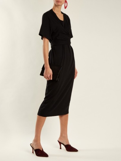 PROENZA SCHOULER Wrap-style cotton-jersey dress ~ chic black dresses ~ lbd