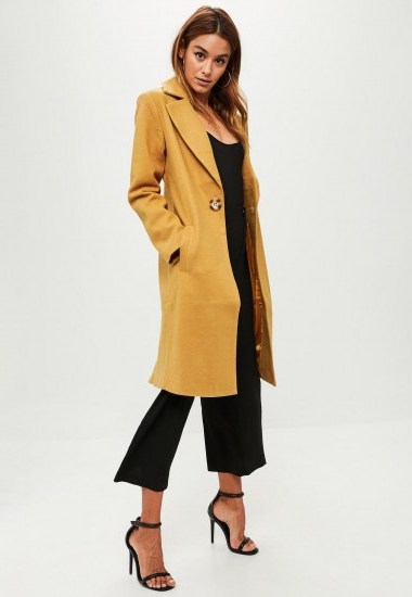 missguided yellow long wool coat ~ stylish coats - flipped