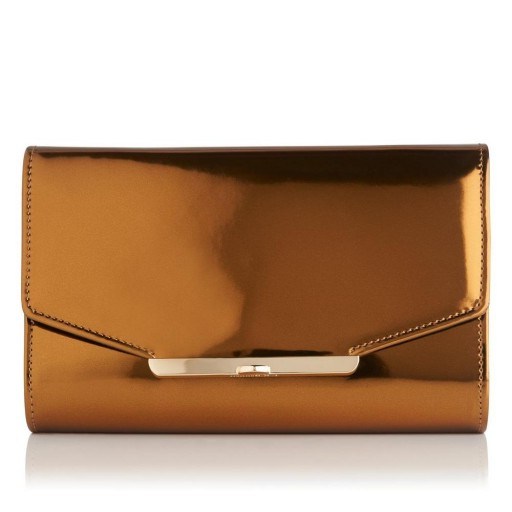 L.K. Bennett ZADIE GOLD SHOULDER BAG ~ metallic evening bags ~ party accessories - flipped
