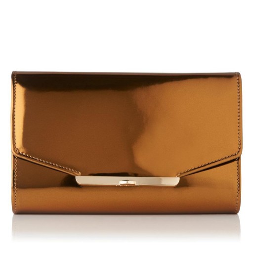 L.K. Bennett ZADIE GOLD SHOULDER BAG ~ metallic evening bags ~ party accessories