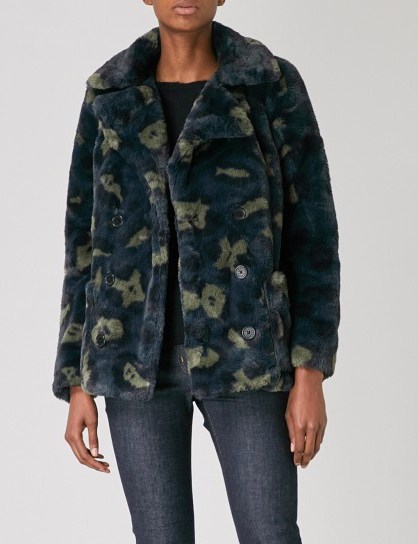 ZADIG & VOLTAIRE Miles faux-fur coat – animal print winter coats - flipped