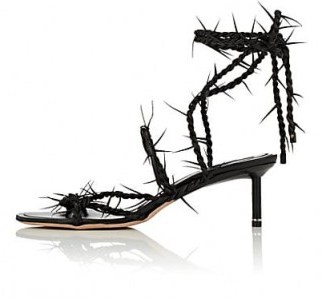 ALEXANDER WANG Kiki Leather Sandals – black strappy evening shoes - flipped