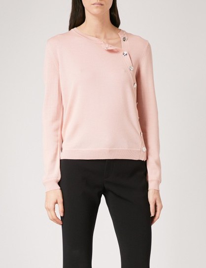 ALTUZARRA Minamoto button-detail merino wool sweater ~ blossom-pink sweaters ~ luxe knitwear - flipped
