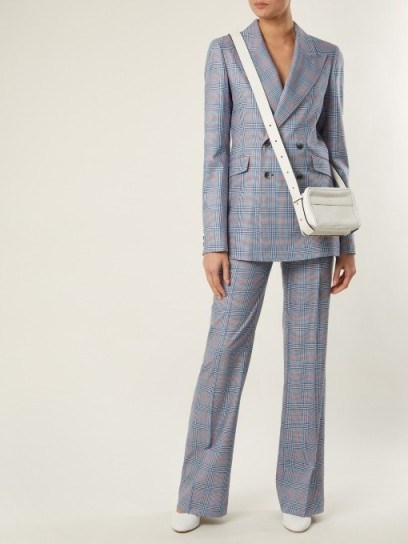 GABRIELA HEARST Angela blue and red checked wool and silk-blend blazer ~ suit jackets with style - flipped