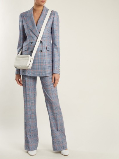 GABRIELA HEARST Angela blue and red checked wool and silk-blend blazer ~ suit jackets with style