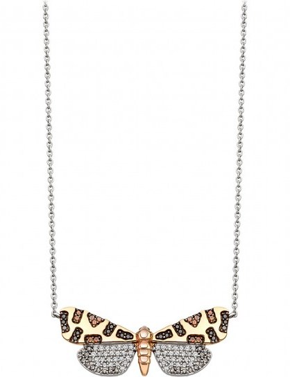 ASTLEY CLARKE Crimson Speckled Moth 14ct white-gold and diamond necklace / pendant necklaces - flipped