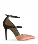 REISS ATHENA SATIN ANKLE-STRAP SHOES KHAKI ~ beautiful strappy shoes ~ evening footwear