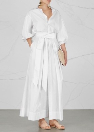 KALITA Avedon white poplin maxi skirt ~ long white pleated skirts - flipped