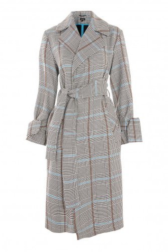 Topshop Checked Belted Coat / stylish check print coats - flipped