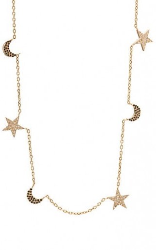 BIANCA PRATT Moon & Star Charm Necklace ~ celestial jewellery ~ pavé diamond necklaces - flipped
