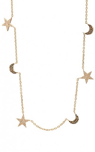 BIANCA PRATT Moon & Star Charm Necklace ~ celestial jewellery ~ pavé diamond necklaces