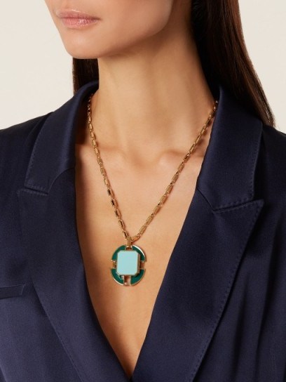 CERCLE AMEDEE Big Croix Legion of Honour turquoise-blue necklace - flipped