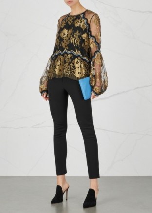 PETER PILOTTO Black and gold lace top ~ metallic-gold tops - flipped