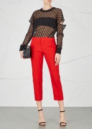 MILLY Black lace top – black see-through tops - flipped