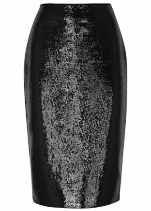 DIANE VON FURSTENBERG Black sequinned pencil skirt - flipped