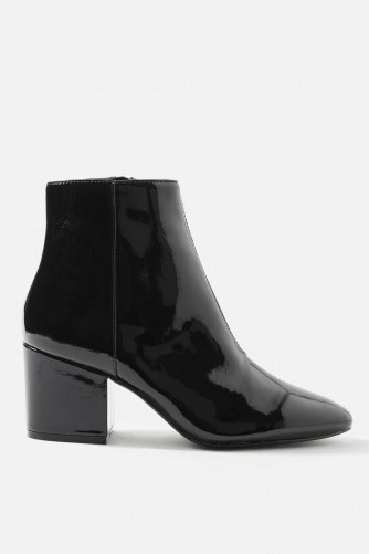 Topshop BRANDY Patent Boots / black shiny block heel boot - flipped
