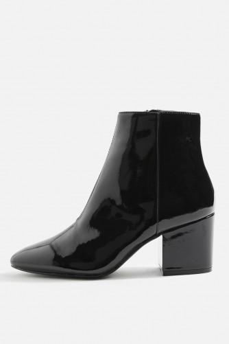 Topshop BRANDY Patent Boots / black shiny block heel boot