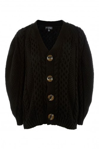 Topshop Cable Knit Cardigan | chunky black cardigans - flipped
