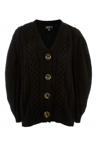 Topshop Cable Knit Cardigan | chunky black cardigans