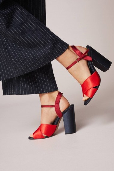 Capsule Collective International Wilhemina Heels / red chunky heeled sandals - flipped