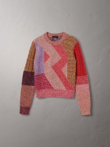Burberry Cashmere-wool Mouliné Patchwork Sweater / multicoloured sweaters - flipped