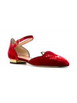 CHARLOTTE OLYMPIA Midcentury Kitty Dorsaye Red ballerina shoes / cute flats