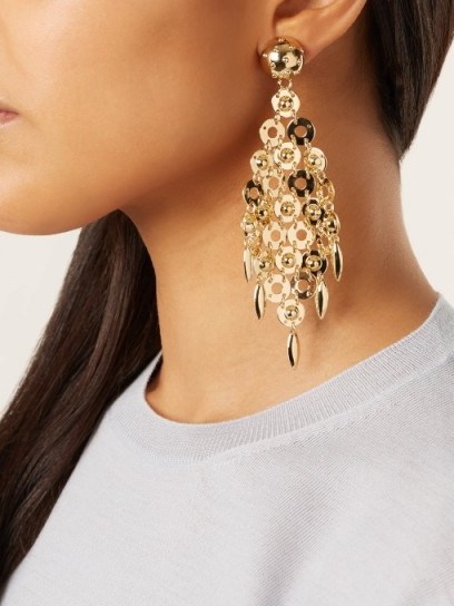 PRADA Circle-link earrings ~ gold tone designer jewellery ~ statement accessories - flipped