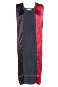 MARNI Color Block Satin Dress with Silk – silky sleeveless shift - flipped