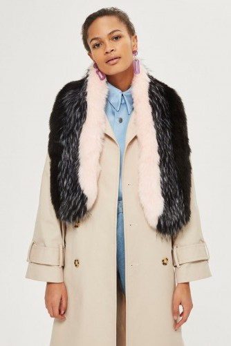 Topshop Colourblock Faux Fur Scarf / fluffy scarves - flipped