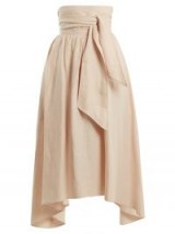APIECE APART Cosmos convertible linen-blend skirt ~ nude-pink asymmetric skirts