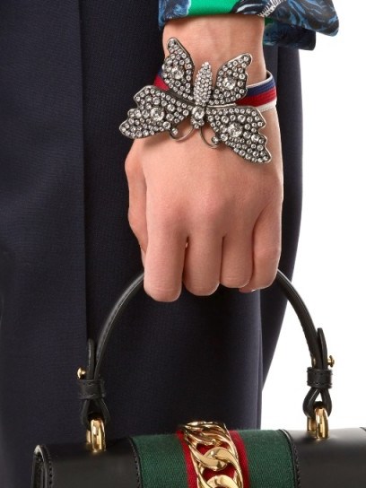 GUCCI Crystal-embellished butterfly bracelet ~ statement bracelets ~ butterflies - flipped