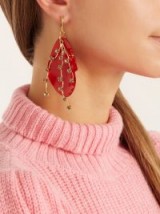 MARNI Crystal-embellished leaf earrings ~ floral statement jewellery