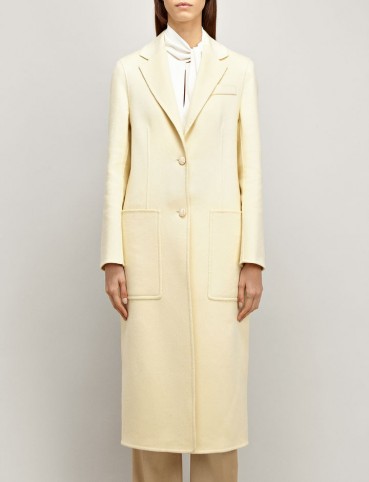 JOSEPH Double Wool Silk Marvil Coat / custard-yellow coats