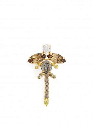 ERDEM Dragonfly crystal-embellished brooch - flipped