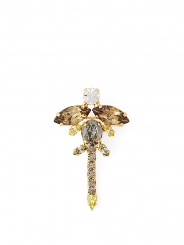 ERDEM Dragonfly crystal-embellished brooch