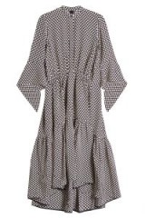 PETAR PETROV Drew Mini Dots Silk Dress / gathered dot print dresses